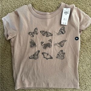Butterfly Print  T-Shirt